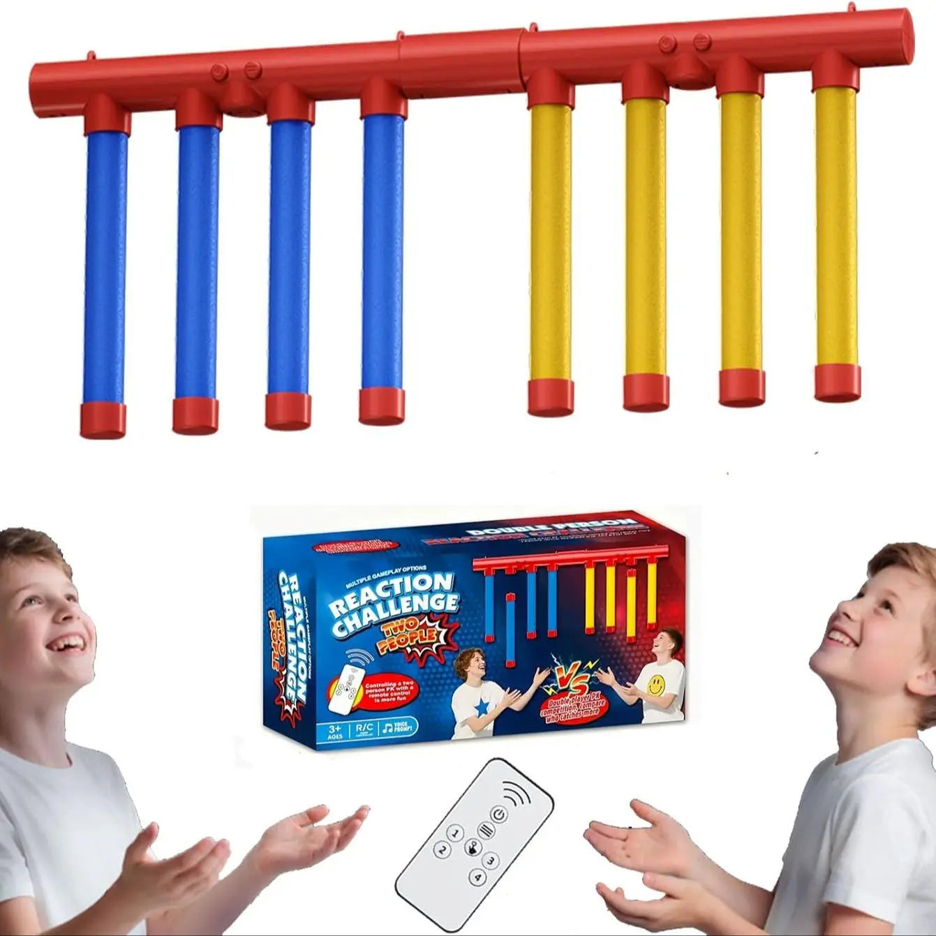 Double Stick Catch Game, Fast Reaction Trainingtoy, Indoor Fun Activity, Christmas Gift for Kids &Adults, Requires 4 Aaa Batteries,Family Games UK