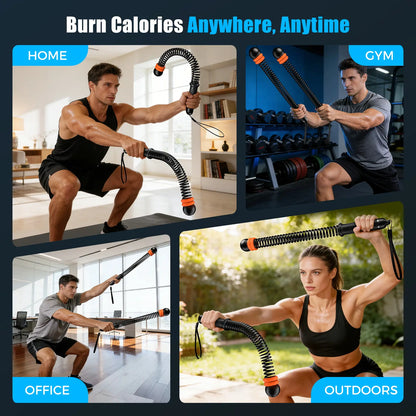 Cordless Battle Ropes with Adjustable Resistance Springs - Weighted Ropeless Battle Rope for Home Gym Exercise, Portable Workout Equipment for Strength Training & Cardio Fitness